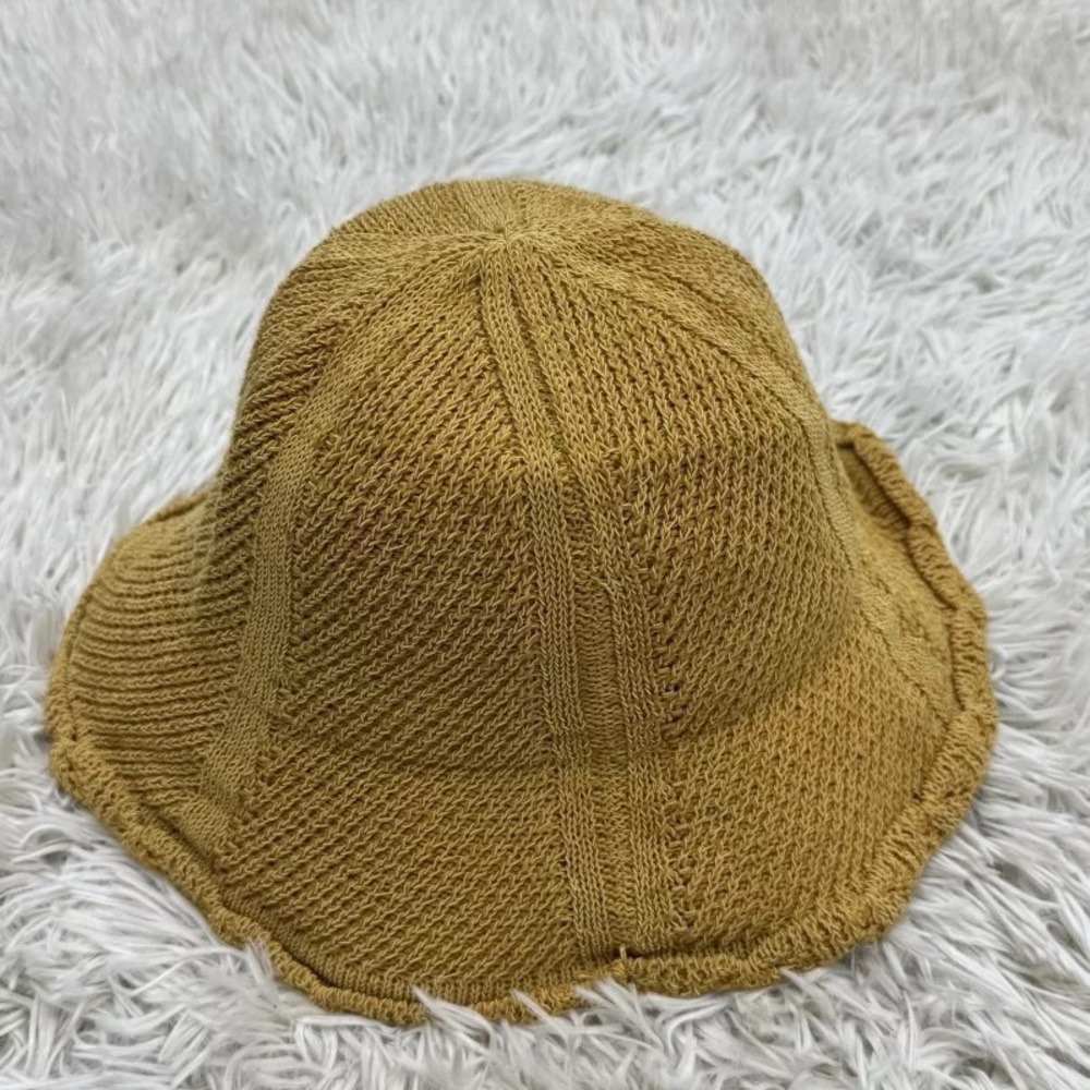 Women's Mustard Knit Bucket Hat